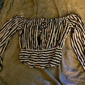 White and black crop top